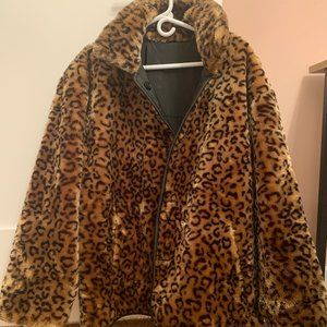 Faux Fur Reversible Leopard Print Jacket